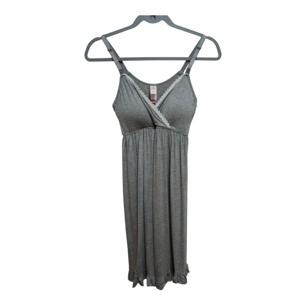 Sweet Treasures Maternity Nightgown Gray Knit Size Small Medium NWOT